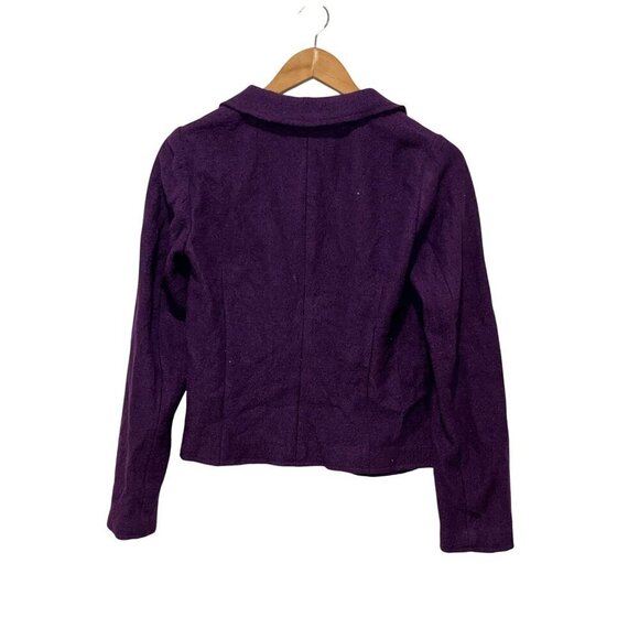 NWT J.Jill Purple Wool-Blend Double-Breasted Outdoor Blazer Jacket Women's Size - Picture 2 of 8